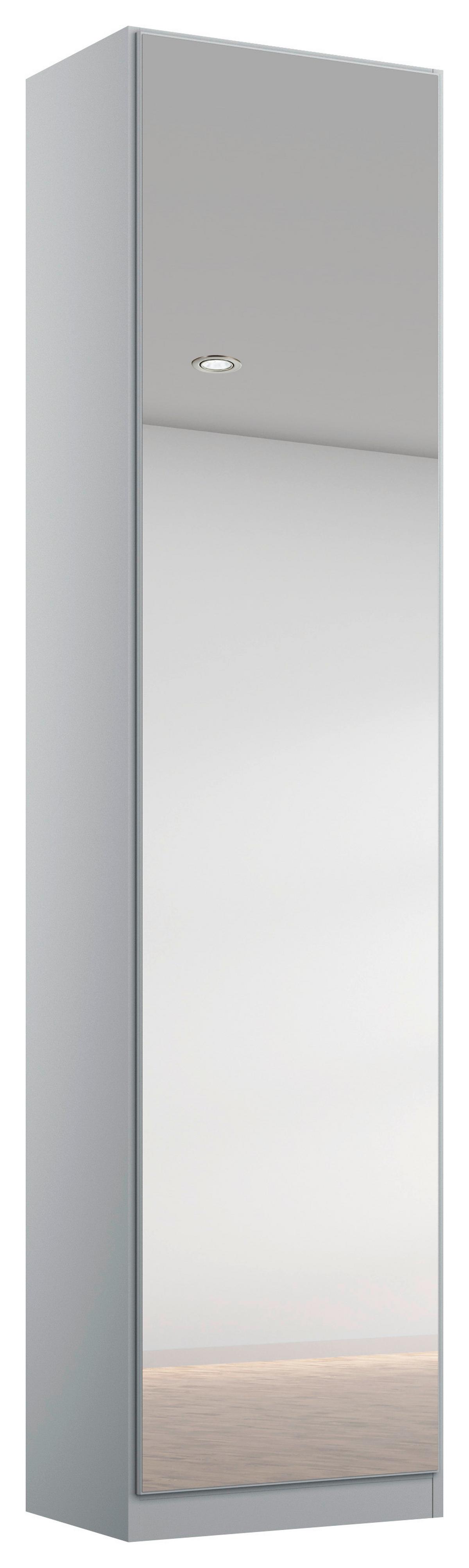 Dulap cu uși rotative ALABAMA - argintiu/gri deschis, Modern, material pe bază de lemn (47/229/54cm)