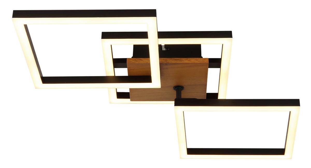 LED-Deckenleuchte Kerry max. 30 Watt. - Dunkelbraun/Opal, Design, Holz/Kunststoff (66/31/7,5cm) - Globo