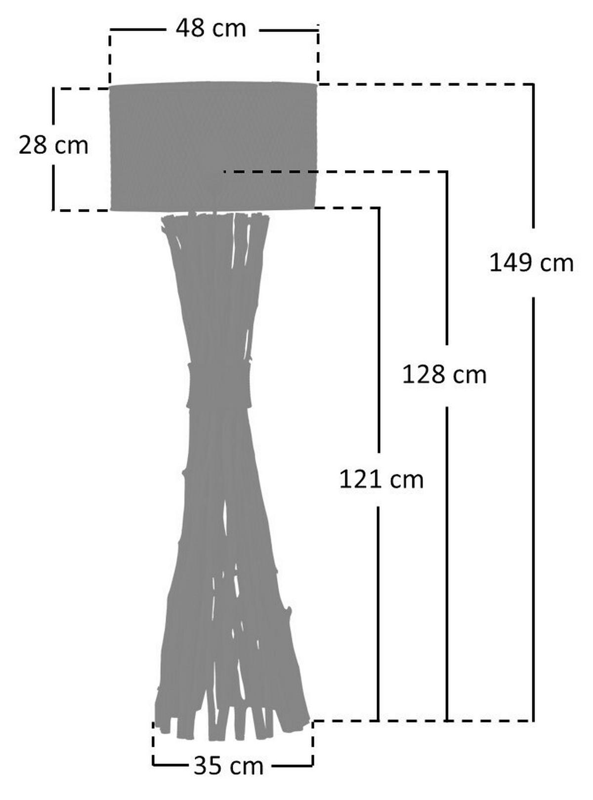 Stoječa Svetilka Driftwood - črna/naravne barve, Design, kovina/les (35/149/35cm) - P & B