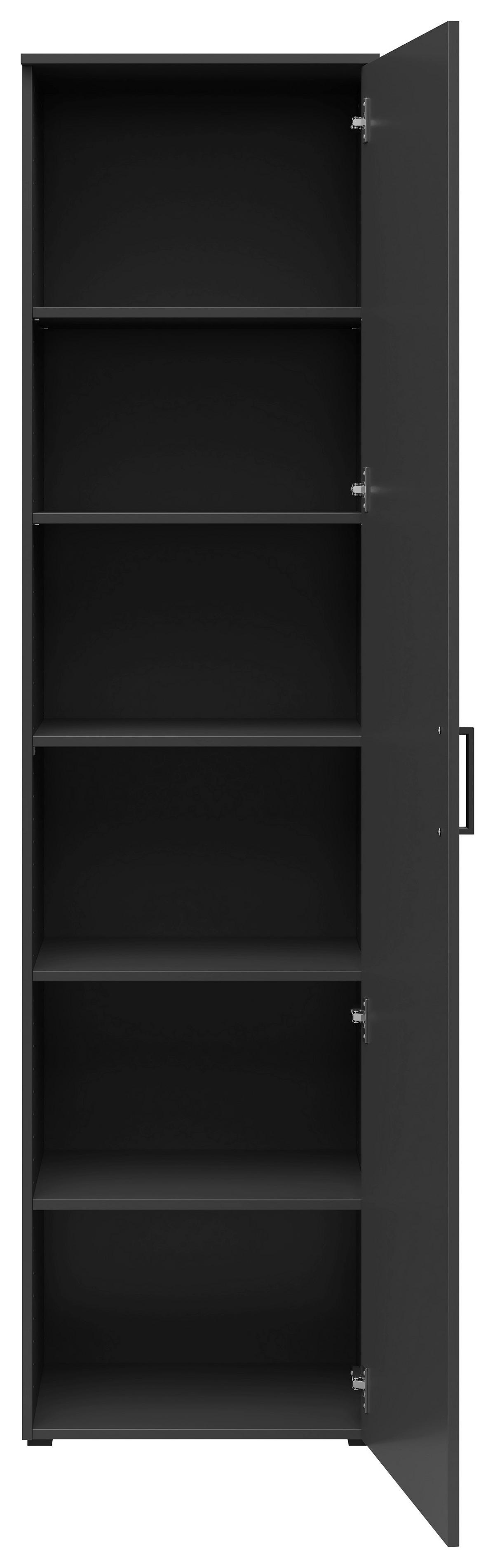 Schrank Multistauraum Graphitfarben - Graphitfarben/Schwarz, MODERN, Holzwerkstoff/Kunststoff (50/195/40cm) - Mömax