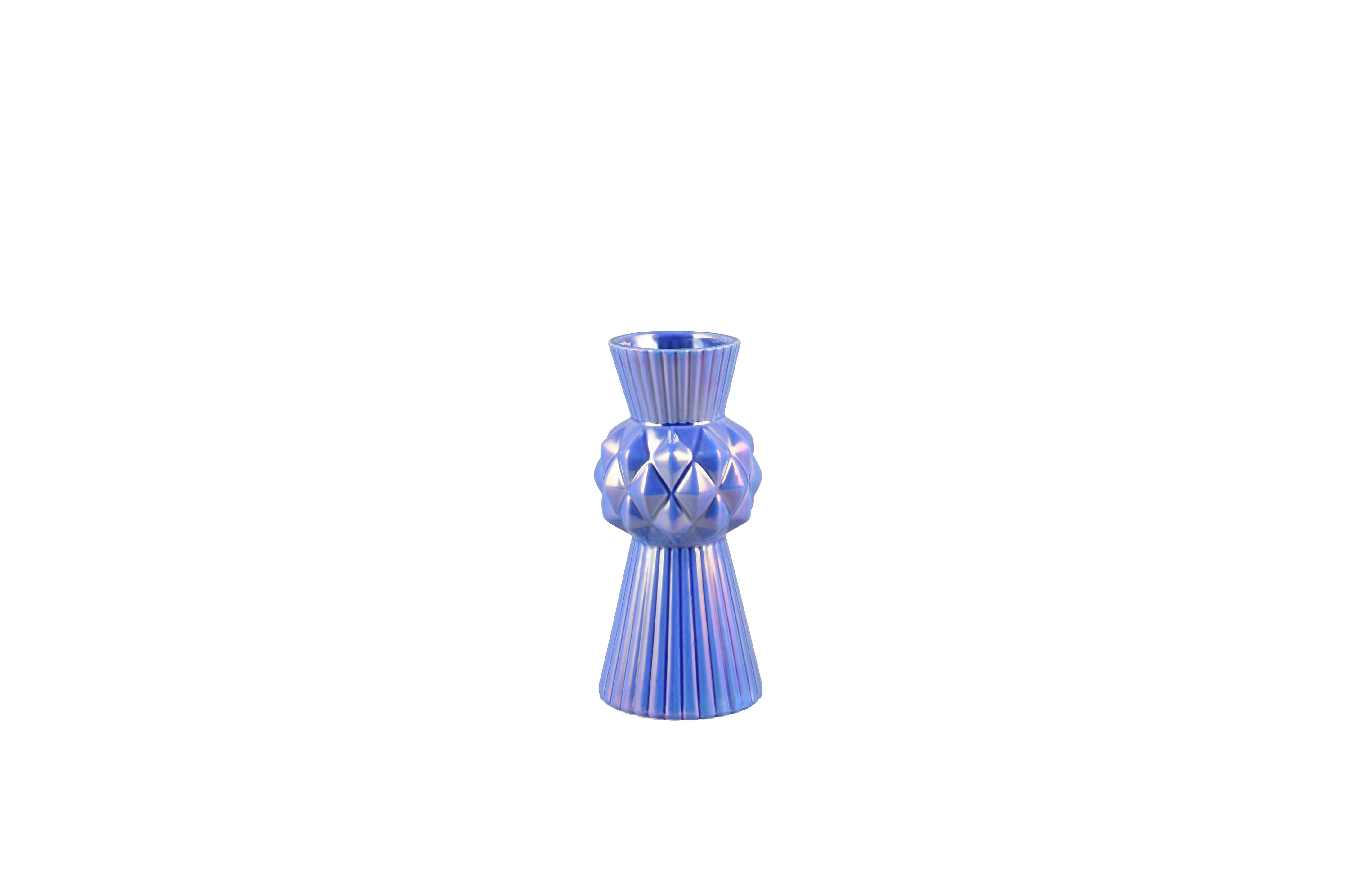 Dekovase Voro Blau - Blau, Basics, Keramik (13/13/28,5cm)