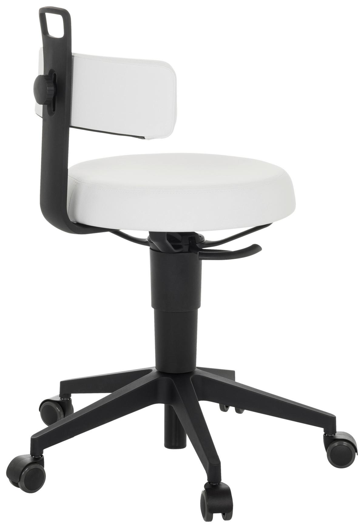 Pisarniški Stolček Top Work Flex Pu, Bela - črna/bela, Basics, umetna masa/usnje (40/74-86/46cm) - MID.YOU