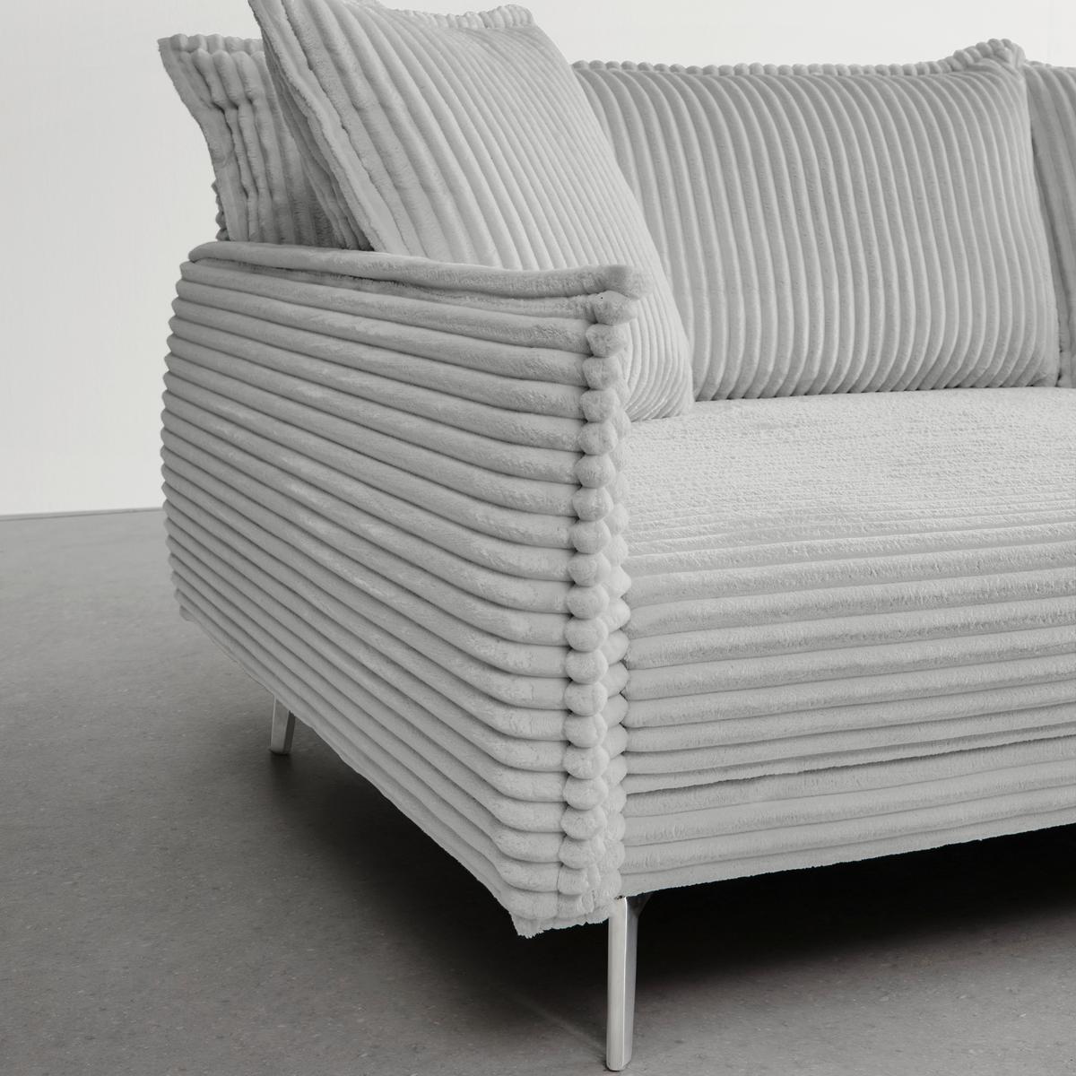 Bigsofa Kiss Hellgrau - Chromfarben/Hellgrau, MODERN, Holz/Metall (241/90/117cm) - Based