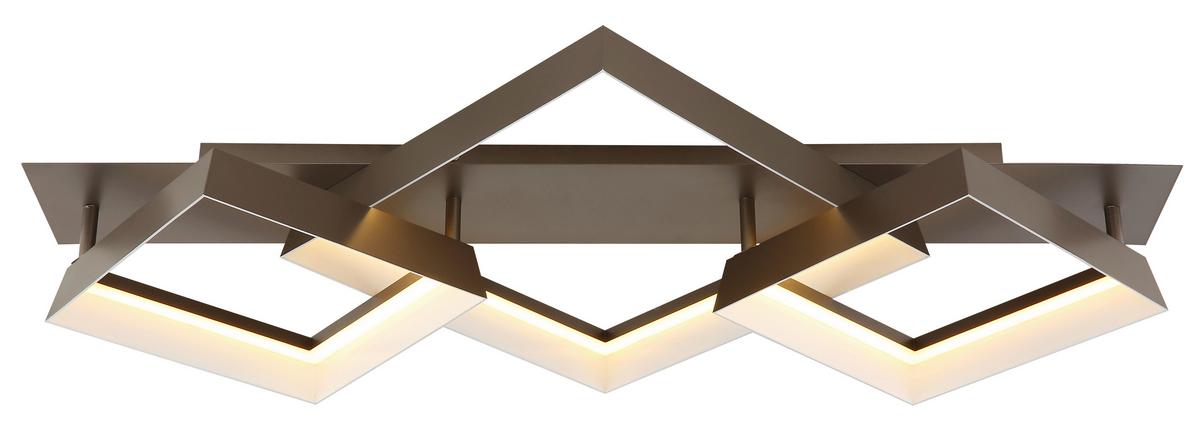 Led Svjetiljka Stropna 48049d2 Syrakus - bijela/smeđa, Design, metal/plastika (85/49,5/12cm) - Globo