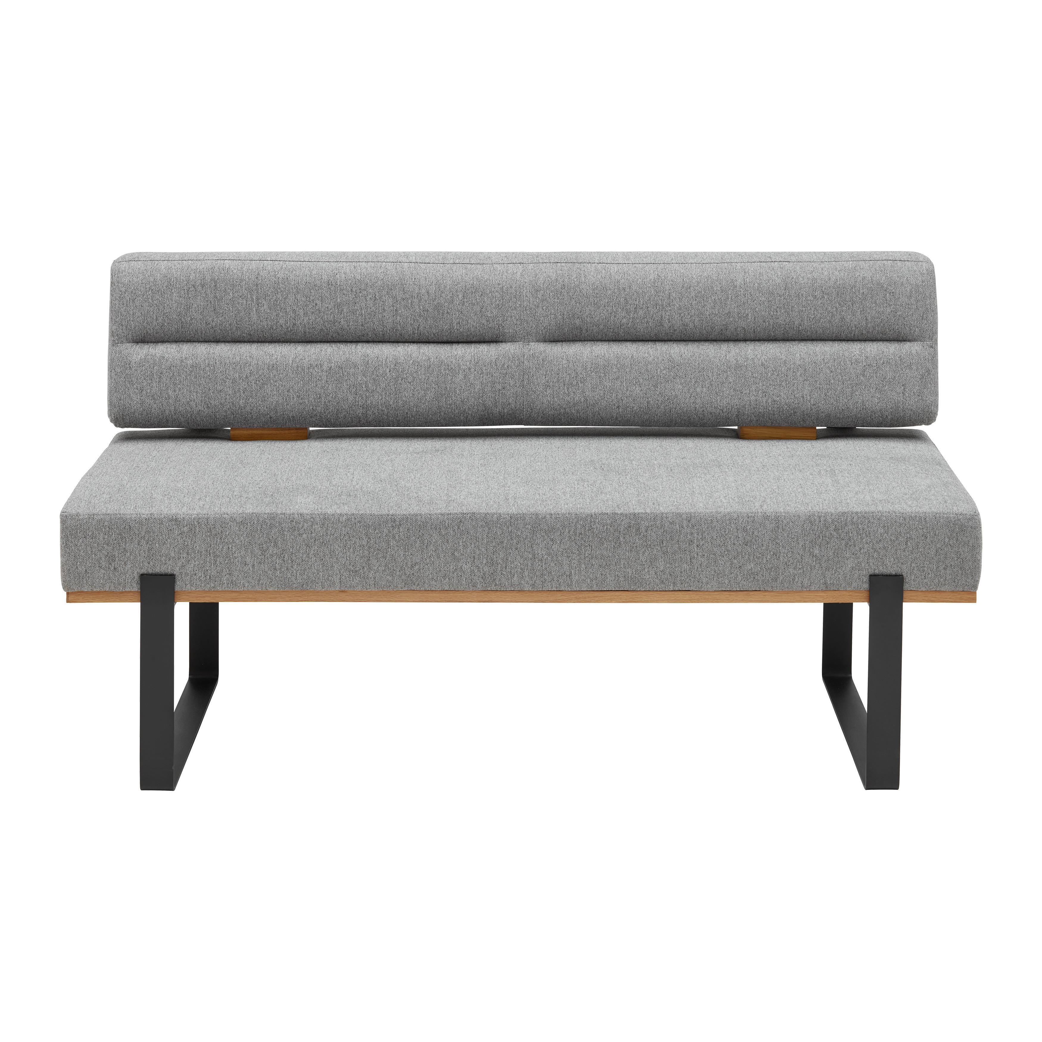 Sitzbank in Grau - Schwarz/Grau, Konventionell, Holz/Textil (160/85/60cm) - Modern Living