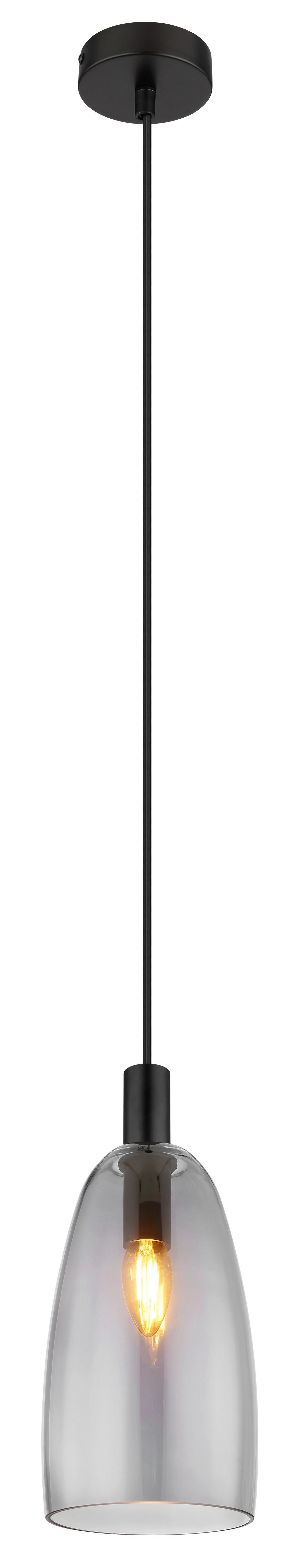 Hängeleuchte Garri max. 40 Watt - Schwarz, Design, Glas/Metall (14/120cm) - Globo