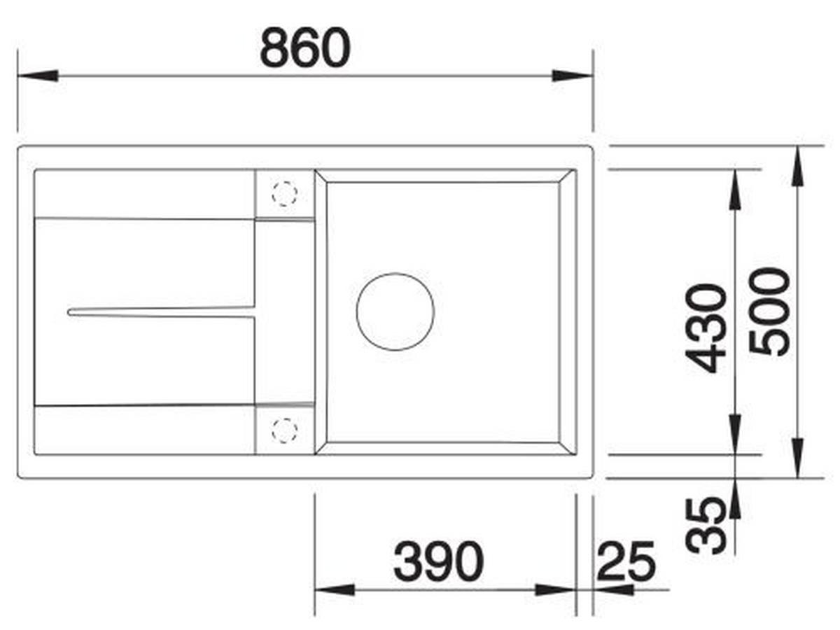 Spüle Metra 5S Typ:518871 Felsgrau - Grau, MODERN, Stein (86/50cm) - Blanco