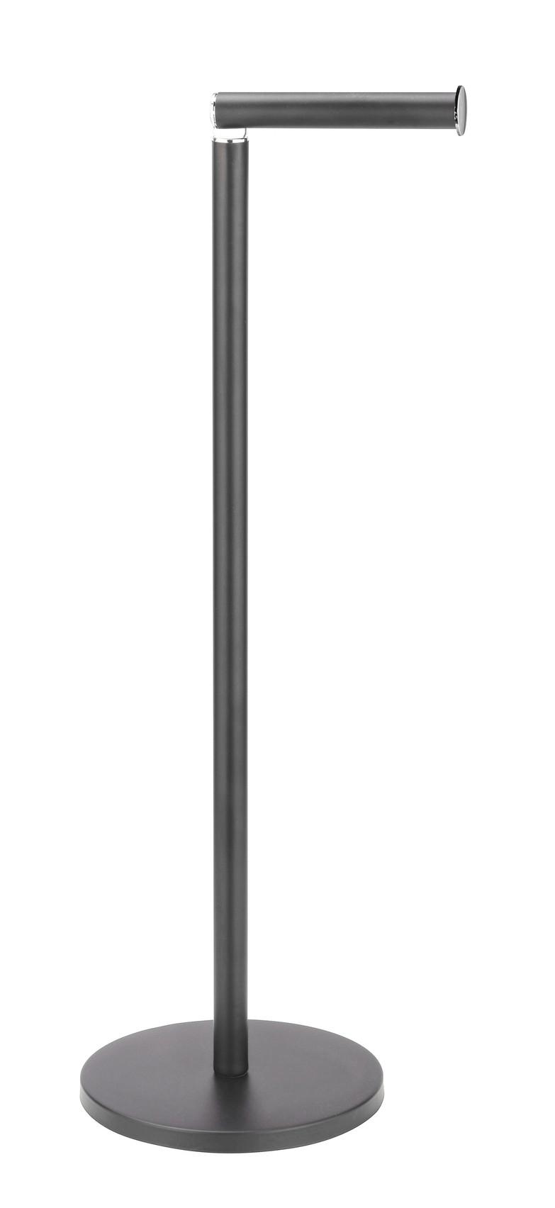 UCHWYT NA PAPIER TOALETOWY STAND TOILETTENPAPIERH 2IN1 - czarny, Konventionell, metal (21/55/17cm) - Wenko
