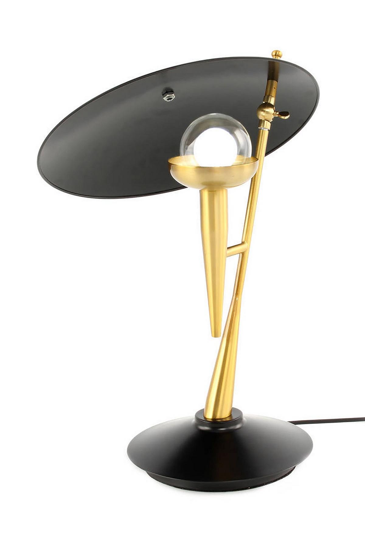 Tischleuchte Tischlampe Flyer 125 - Goldfarben/Schwarz, Trend, Metall (36/36/50cm) - Kayoom