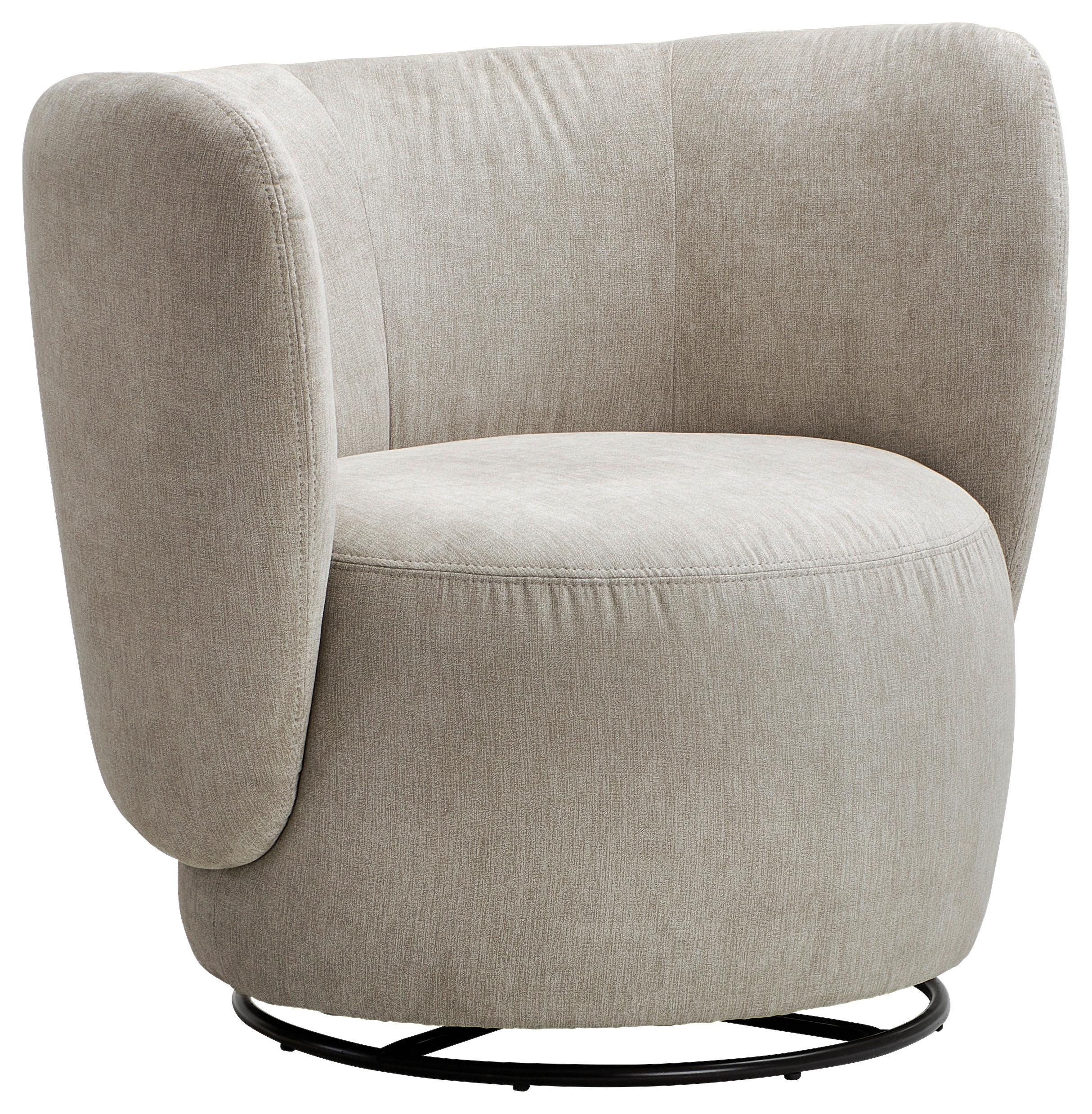 Cocktailsessel Boli Sandfarben - Sandfarben/Schwarz, Design, Textil/Metall (92/80/84cm) - Livetastic