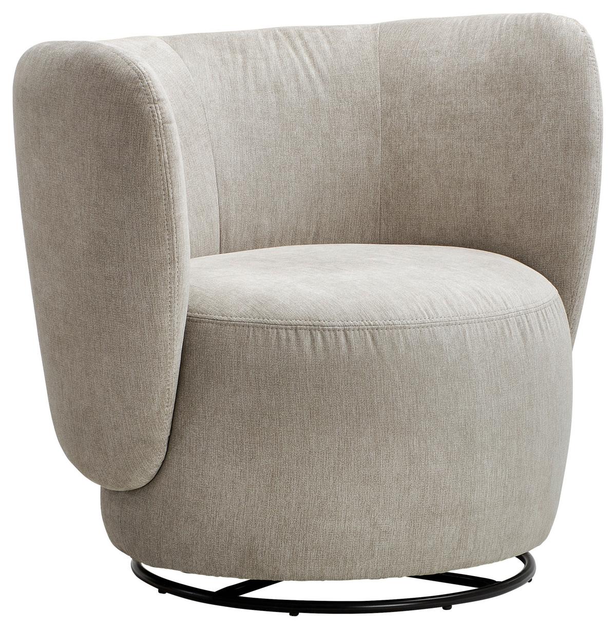 Cocktailsessel Boli Sandfarben - Sandfarben/Schwarz, Design, Textil/Metall (92/80/84cm) - Livetastic