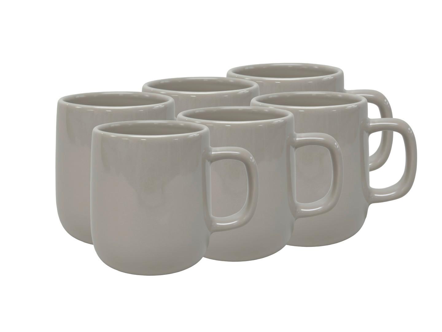 KOMPLET KUBKÓW DO KAWY 32025 - szary, Trend, ceramika - Novel