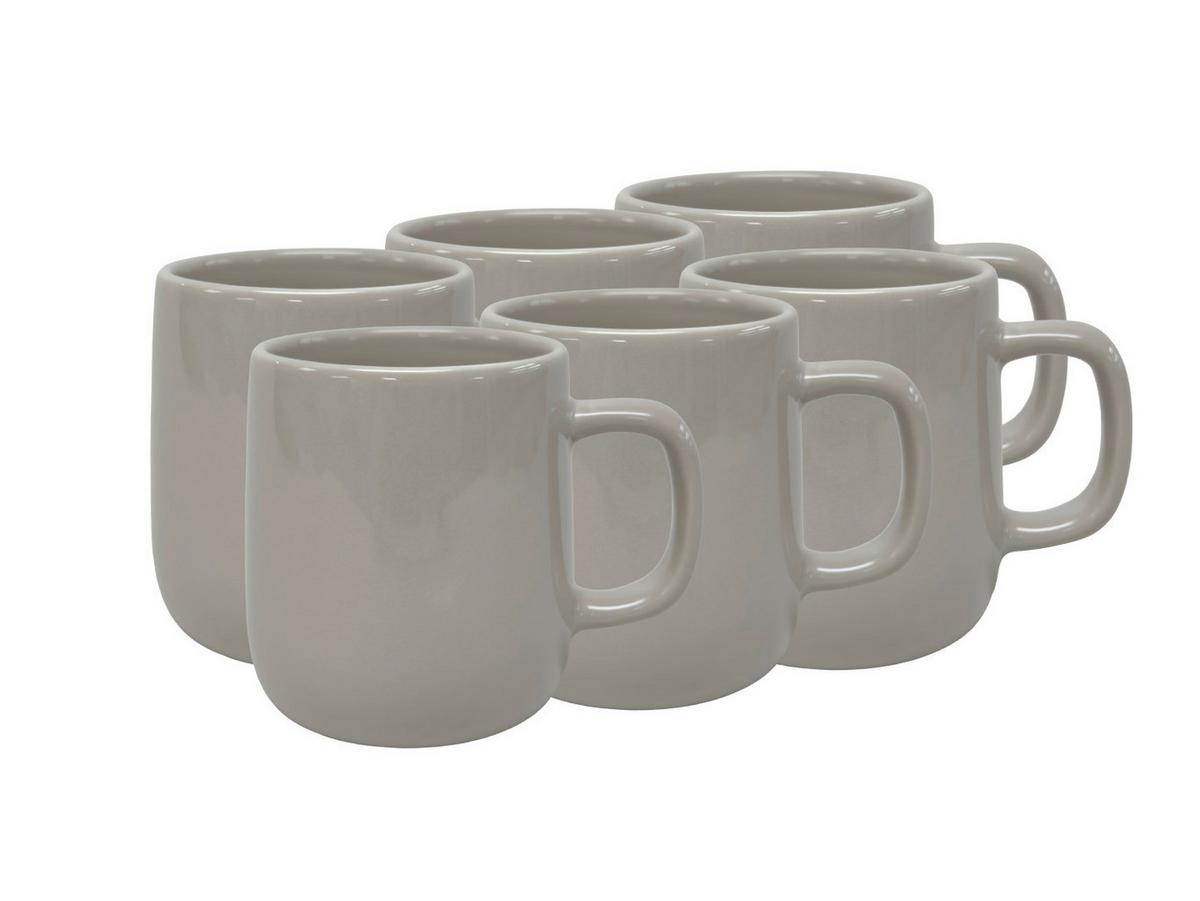 KOMPLET KUBKÓW DO KAWY 32025 - szary, Trend, ceramika - Novel