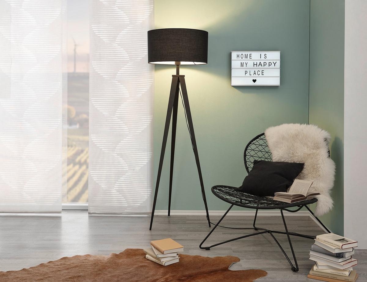 LAMPA STOJĄCA SAN DIEGO *SBN* - czarny, Konventionell, metal/tkanina (49/158cm) - Novel