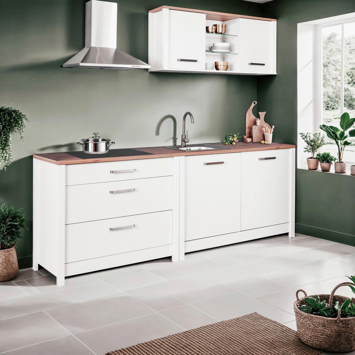 Konyhaszekrény Főzőlaphoz Sicilia - Artisan tölgy/ezüstszínű, Romantik / Landhaus, faalapú anyag/fém (100/92/60cm) - Mömax