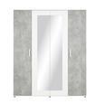 Drehtürenschrank In Betonfarben - Alufarben/Weiß, KONVENTIONELL, Holzwerkstoff/Kunststoff (180/210/58cm) - Modern Living Drehtürenschrank In Betonfarben - Alufarben/Weiß, KONVENTIONELL, Holzwerkstoff/Kunststoff (180/210/58cm) - Modern Living