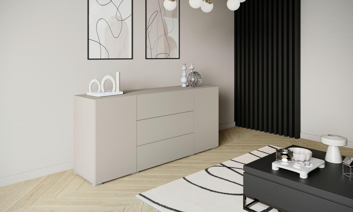 Sideboard 150cm Berlin 150 Kaschmir - Kaschmir/Grau, Design, Holzwerkstoff/Kunststoff (150/68/38,5cm) - P & B