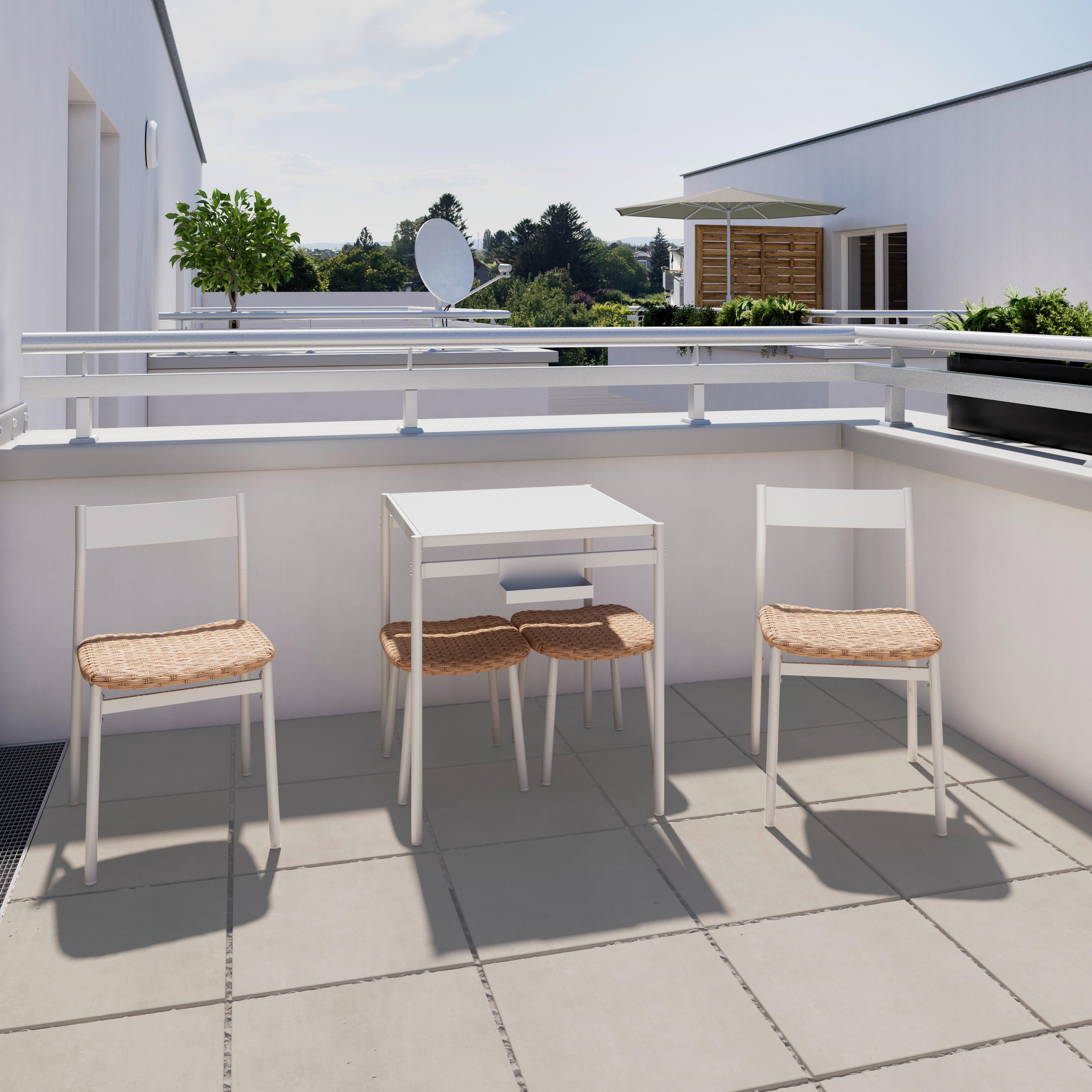 BALKONGMÖBLER SET MONI - beige/naturfärgad, Modern, metall/plast - Mömax