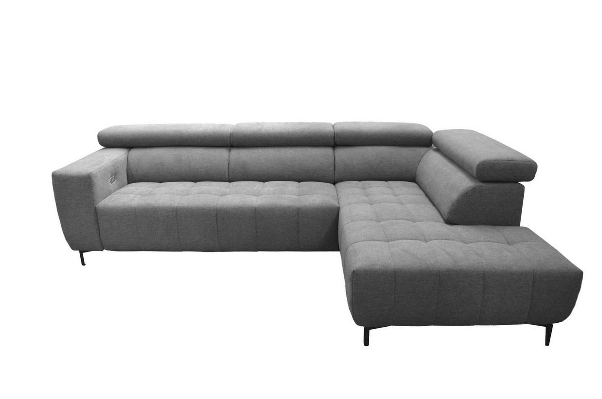 Ugaona Garnitura Tarragona - siva/crna, Moderno, tekstil (295/201cm) - Premium Living