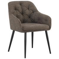 KRZESŁO Z PODŁOKIETNIKAMI KIMMY -EXKLUSIV- - czarny/brązowy, Design, metal/tkanina (56/82/61,5cm) - Novel