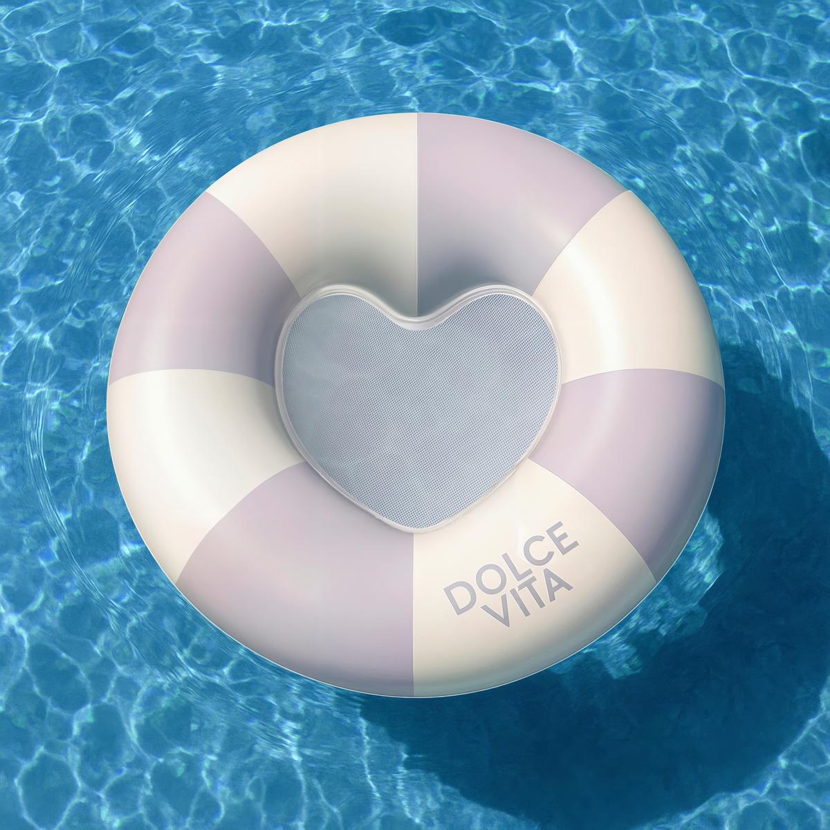 Schwimmring Heart Weiß/Flieder Ø ca. 130cm - Flieder/Weiß, KONVENTIONELL, Kunststoff (130/32cm) - Mömax