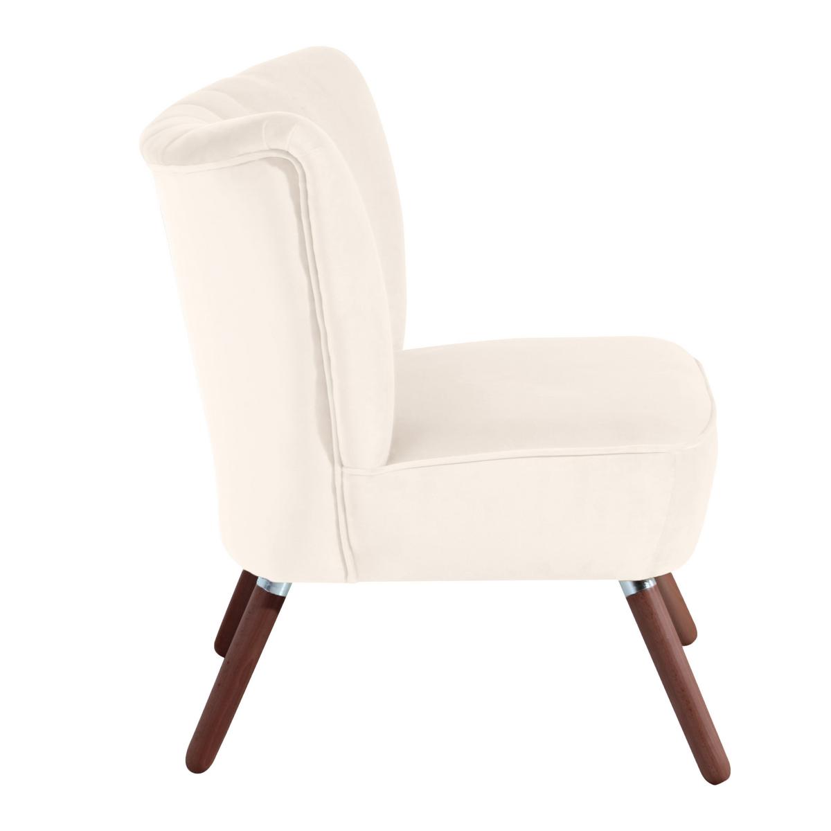 SESSEL ALESSANDRO - Nussbaumfarben/Creme, Design, Holz/Textil (70/80/66cm) - Max Winzer
