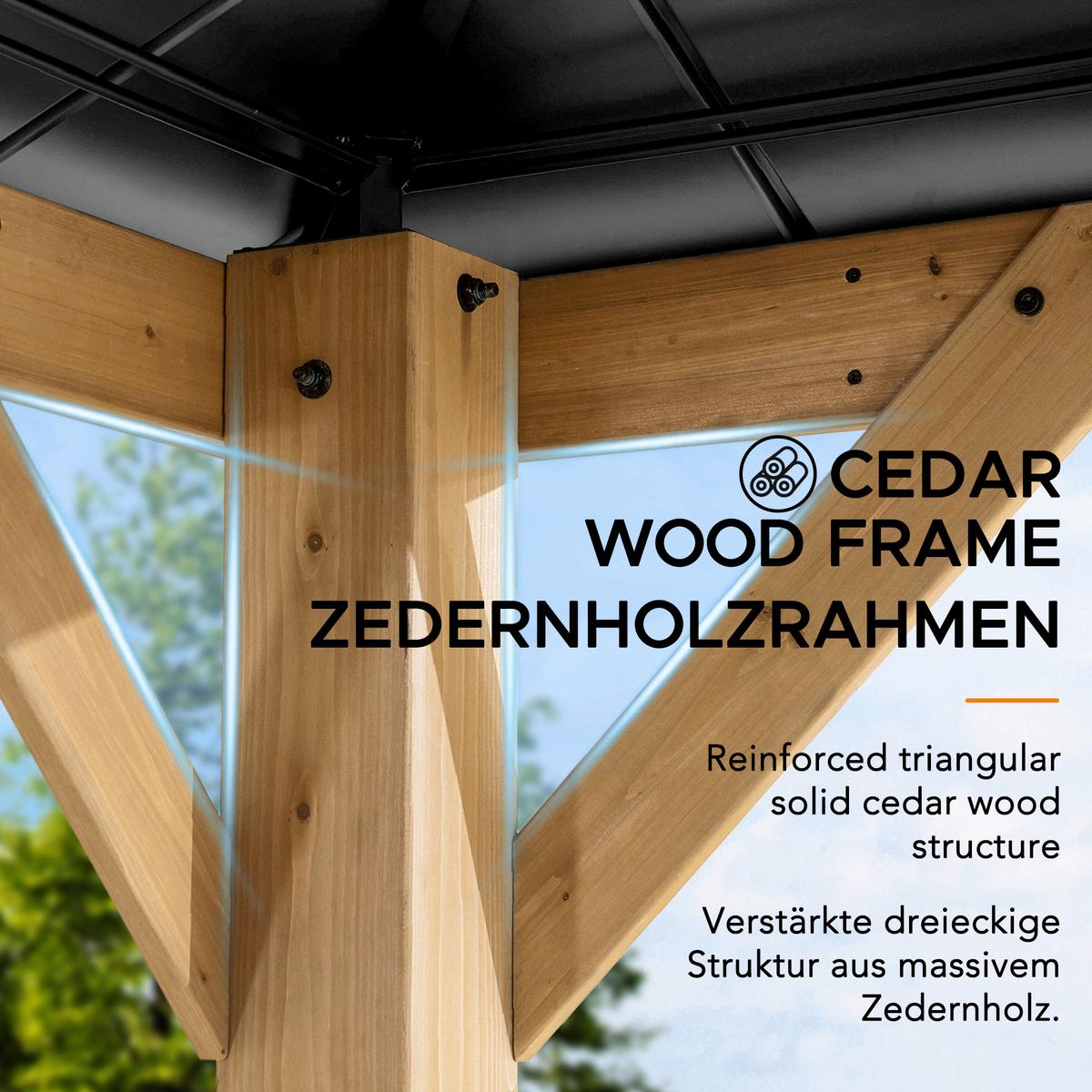 Pavillon Gazebo Rapi Anthrazit/Naturfarben - Anthrazit, Basics, Metall (273/274/273cm) - Modante