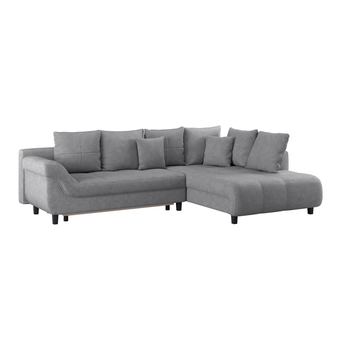 Sedežna Garnitura Mendoza, Siva, Ležišče, Predal - siva/črna, Design, tekstil/les (309/197cm) - Mömax