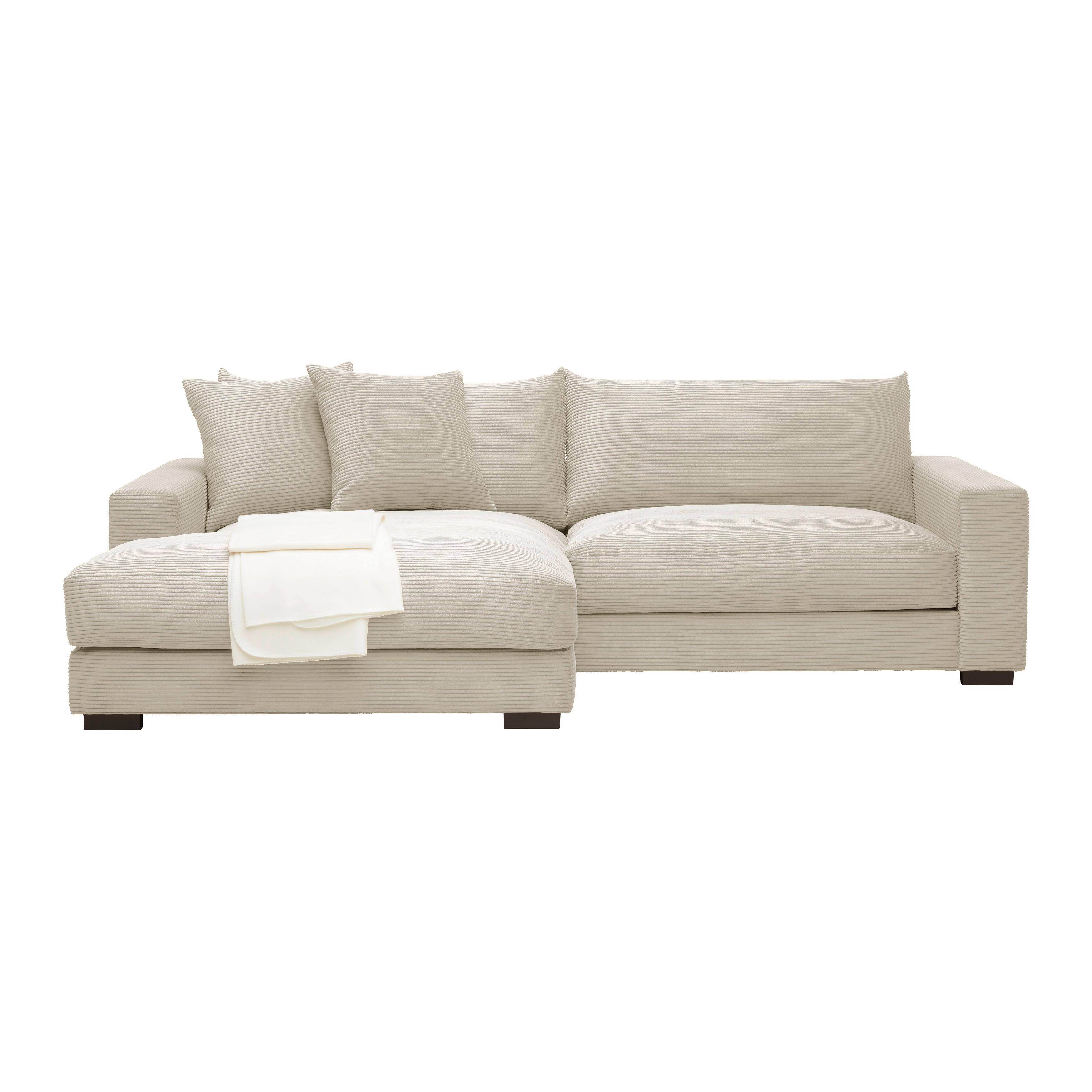 Wohnlandschaft Pedro in Creme - Creme, MODERN, Textil (265/180cm) - Based