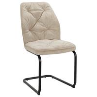 Schwingstuhl Eila Beige - Beige/Schwarz, MODERN, Holz/Textil (47/91/61cm) - Mömax