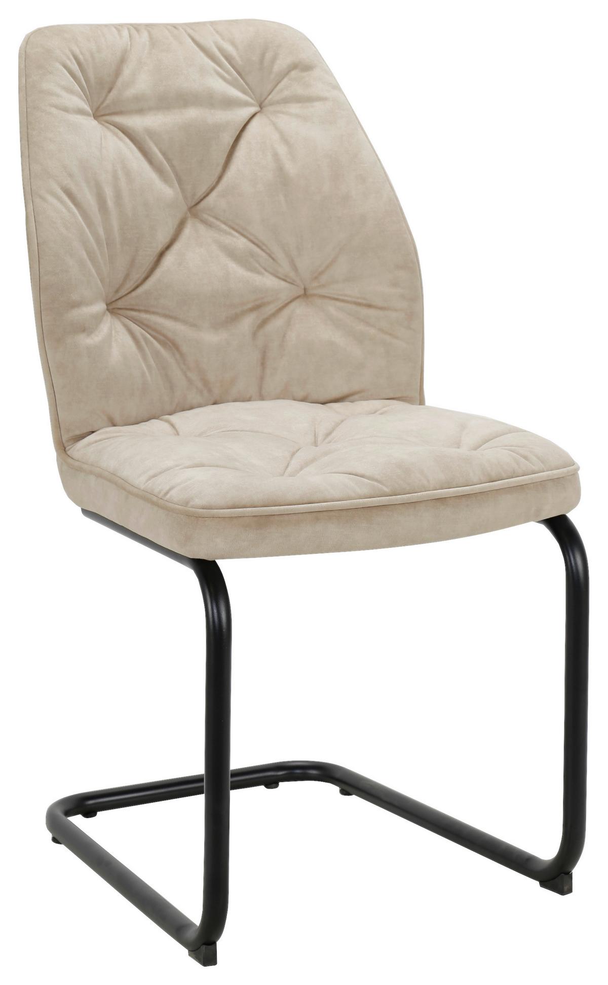 Schwingstuhl Eila Beige - Beige/Schwarz, MODERN, Holz/Textil (47/91/61cm) - Mömax