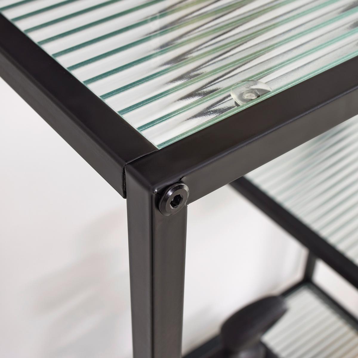 Regal Shine Schwarz - Schwarz, MODERN, Glas/Metall (80/113/30cm) - Mömax