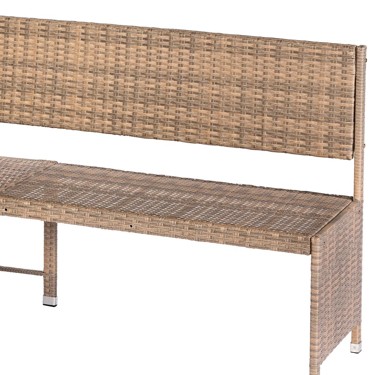 Vrtna Klop Jessy, Naravne Barve - barve kapučina/naravne barve, Konvencionalno, kovina/umetna masa (100/148cm) - Gardenson