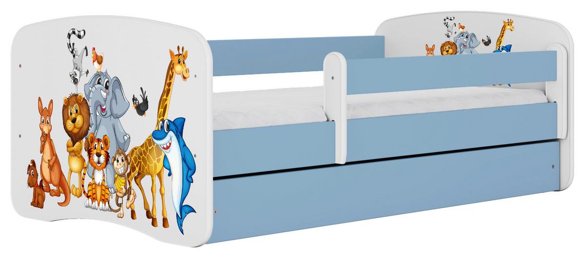 Otroška Postelja Babydreams, Bela, Modra, 80x160cm - modra/bela, Moderno, tekstil/leseni material (80/160cm) - MID.YOU