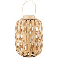 Lámpás Dicion - natúr színű, Natur, faalapú anyag/Üveg (26/38cm) - Zandiara