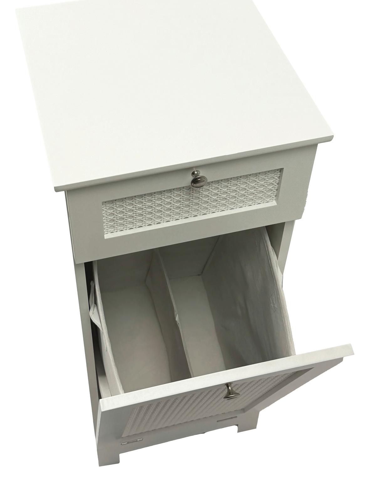 Wäscheschrank Wl7.763 - Weiss/Silberfarben, Design, Holzwerkstoff/Metall (40/90/38cm) - Livetastic