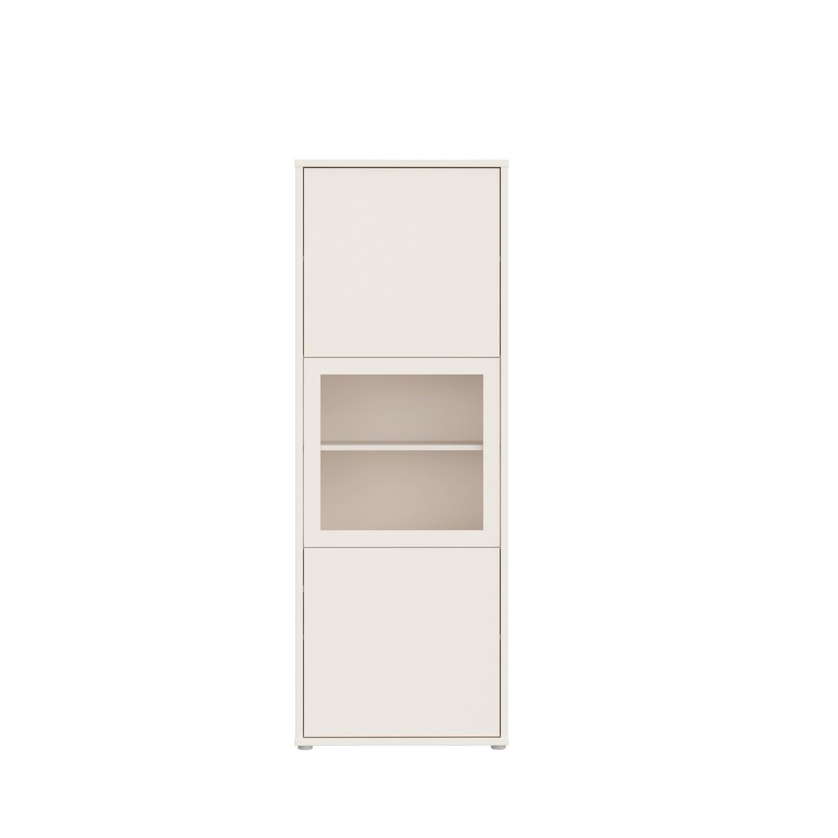 Vitrina Alice, Peščena Barva - siva/peščene barve, Moderno, umetna masa/steklo (64,8/179,1/44cm) - Carryhome