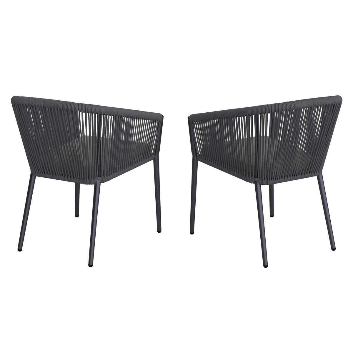 ZESTAW FOTELI OGRODOWYCH BENICIA - ciemnoszary/szary, Modern, metal/tkanina (56/76/65cm) - Bessagi Garden