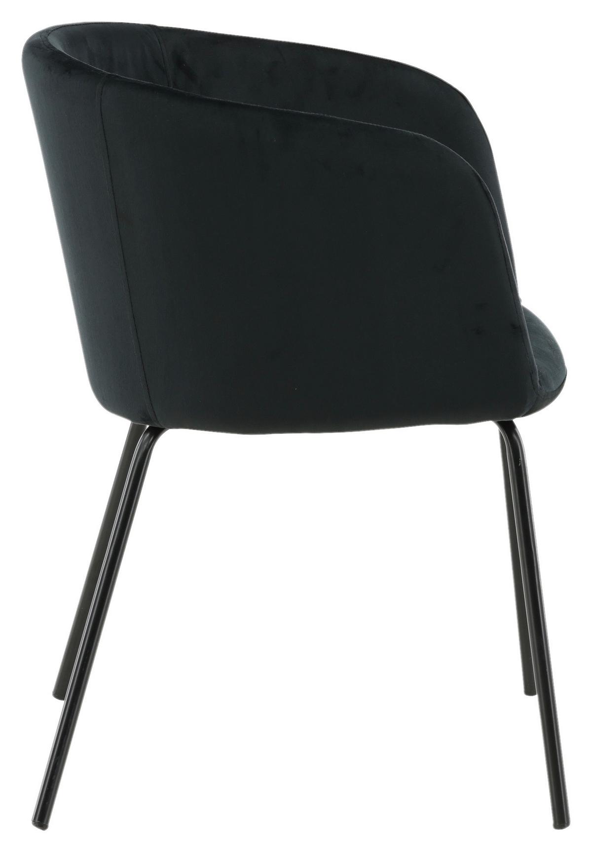 Stuhl Berit ca. 55x78x55 cm Schwarz - Schwarz, KONVENTIONELL, Holz/Kunststoff (55/78/55cm) - Livetastic