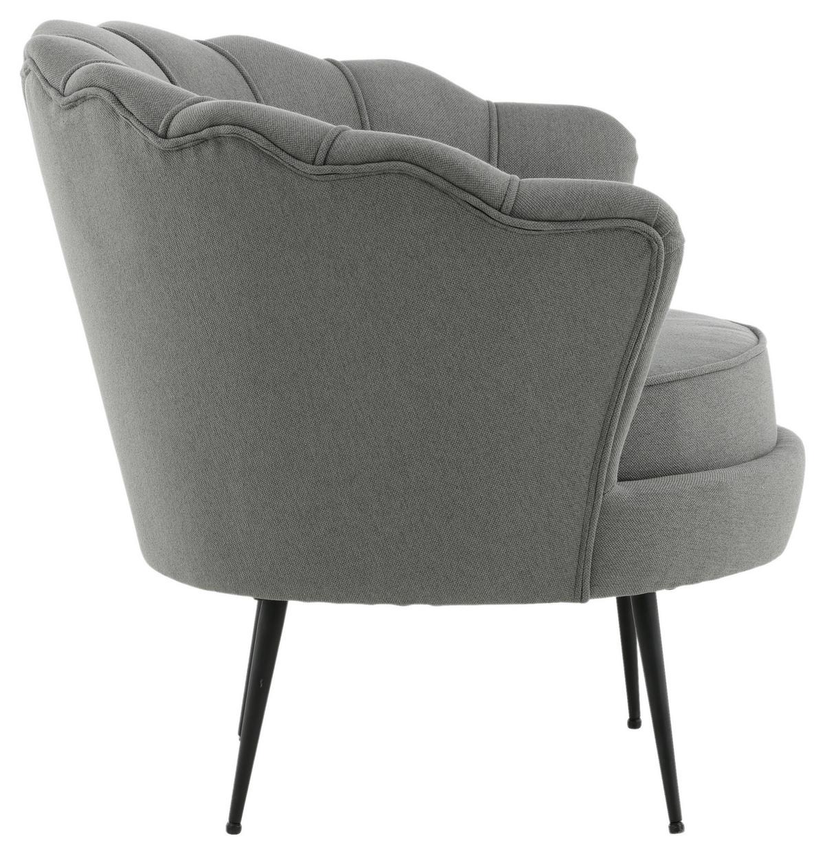 Sessel Calais ca. 83x76 cm Grau - Schwarz/Grau, Design, Textil/Metall (83/76/77cm) - Livetastic