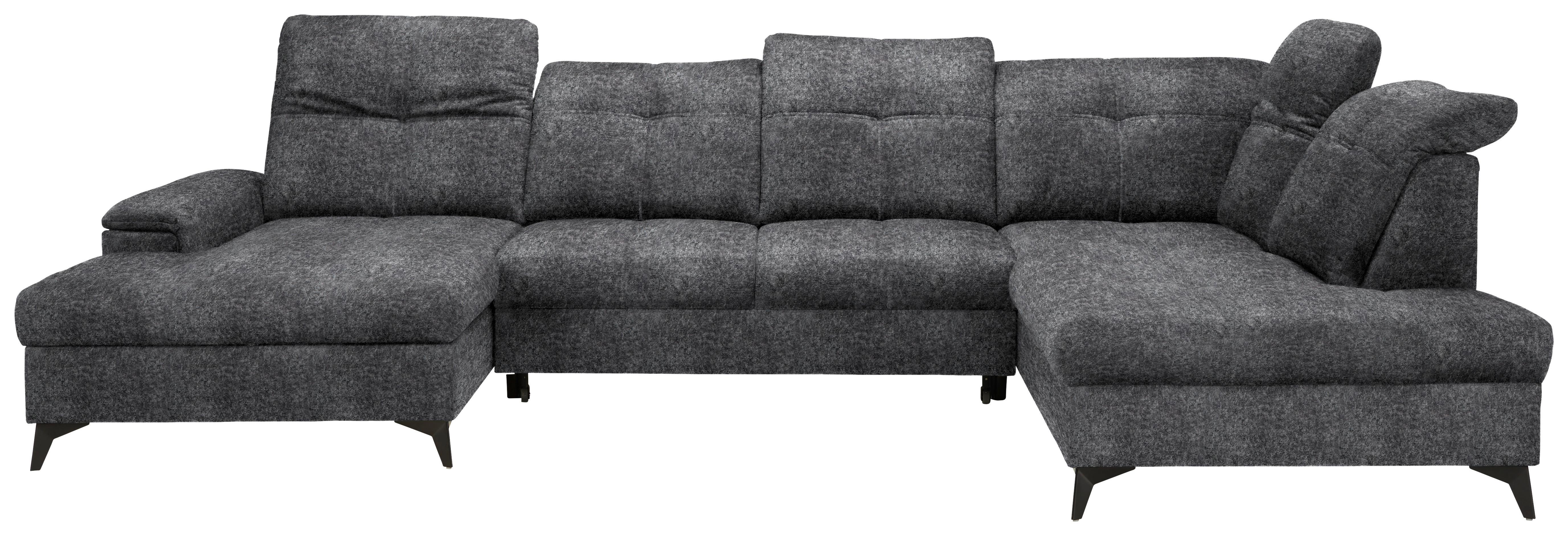 Wohnlandschaft Sierra Grau - Grau, MODERN, Textil/Metall (181/364/230cm) - Mömax