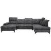 Wohnlandschaft Sierra Grau - Grau, MODERN, Textil/Metall (181/364/230cm) - Mömax