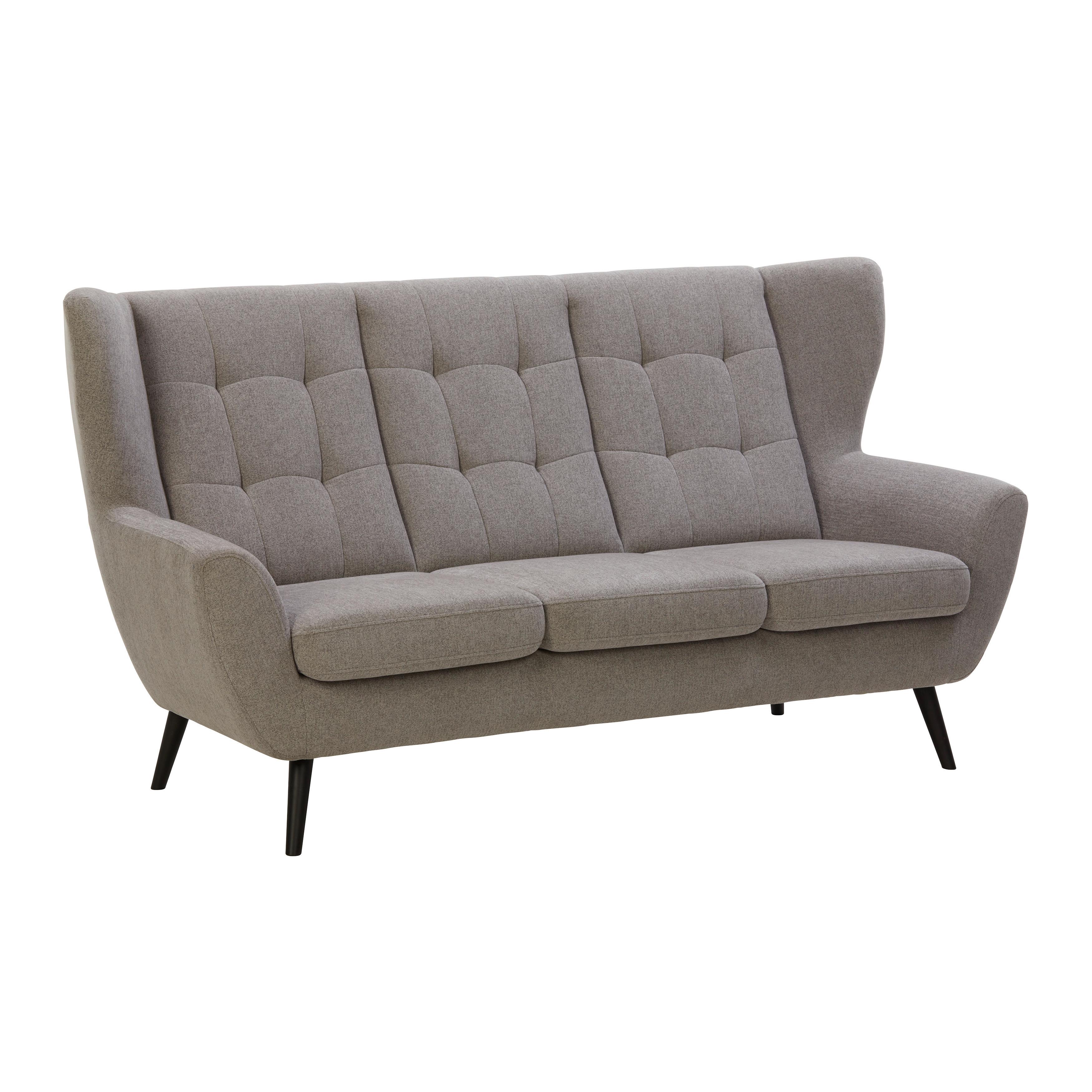 3-Sitzer-Sofa Helsinki in Grau/Dunkelgrau - Dunkelgrau/Schwarz, MODERN, Holz/Holzwerkstoff (193/102/90cm) - Mömax