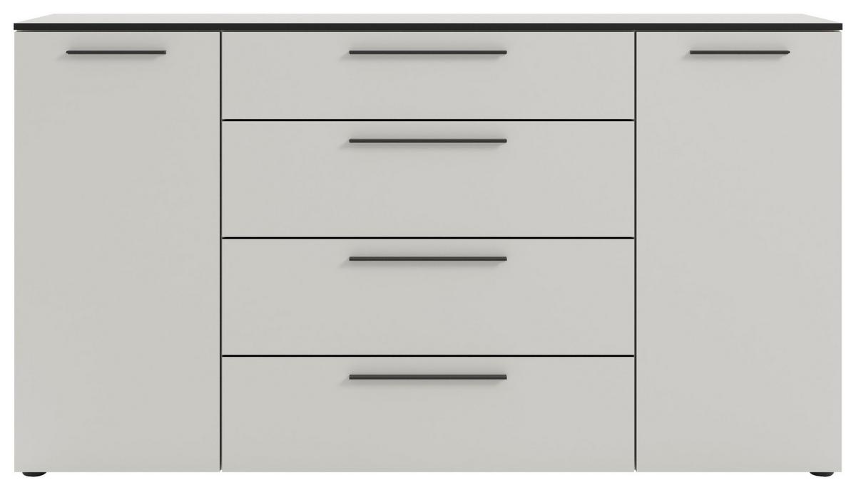 KOMODA SZEROKA SOUL - czarny/biały, Modern, materiał drewnopochodny/tworzywo sztuczne (180/99,8/40cm)