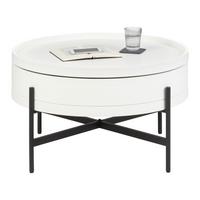 Couchtisch Malabo Weiß ca. 80x45x80cm - Schwarz/Weiß, MODERN, Holzwerkstoff/Metall (80/80/45cm) - Based