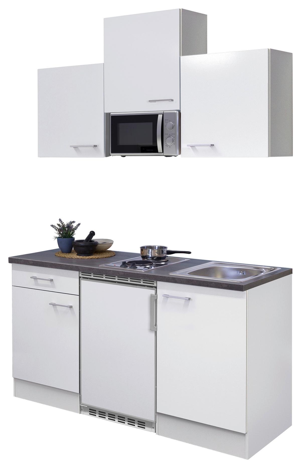 Blok Kuhinja S Aparatima Lucca 150 Cm - sivo-smeđa/bijela, Konvencionalno, drvni materijal/plastika (150,5cm) - MID.YOU