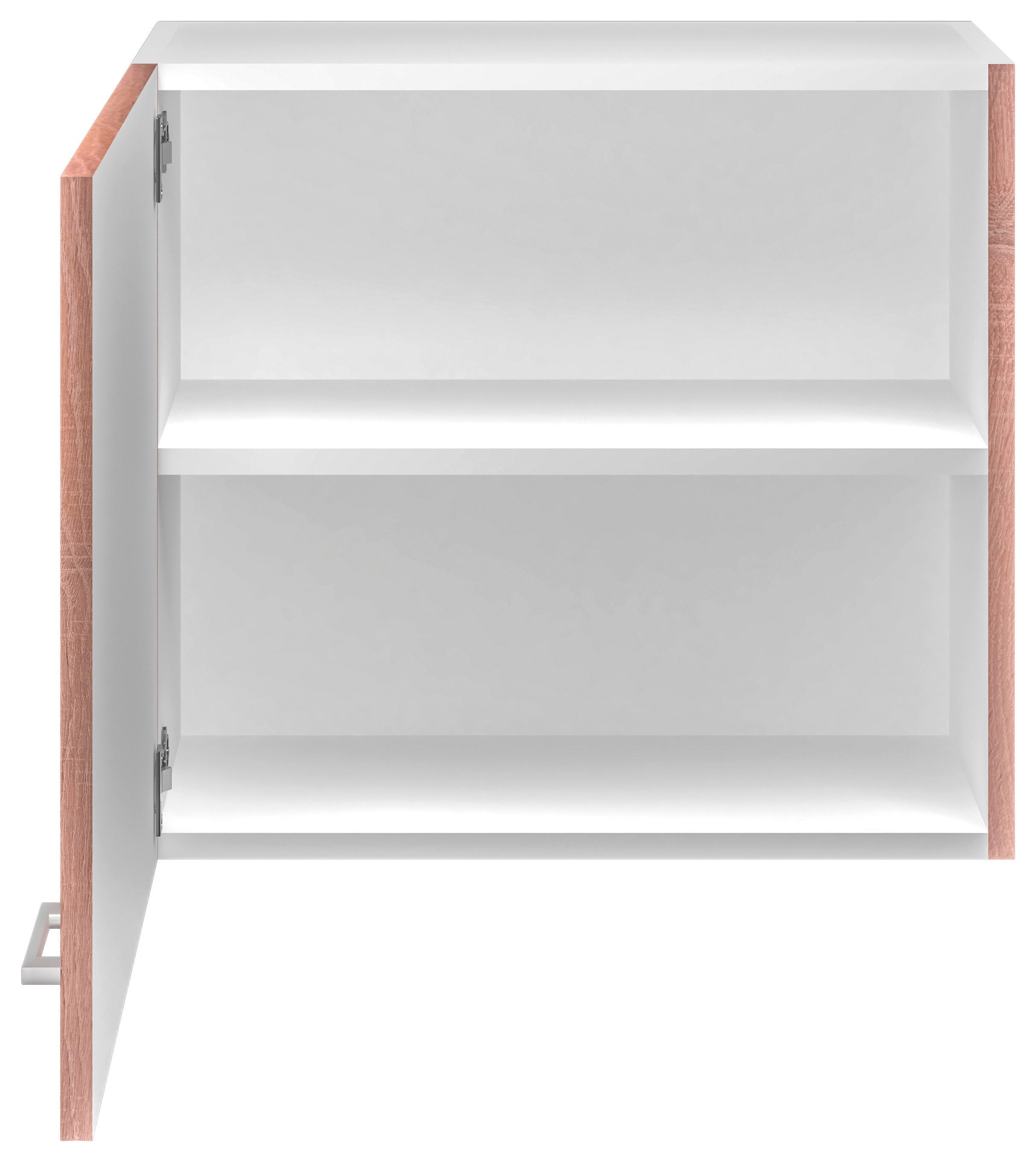 Kuhinjska Zgornja Omarica Samoa, Barva Hrasta - bela/barve aluminija, Konvencionalno, umetna masa/leseni material (60/54,8/32cm) - FlexWell