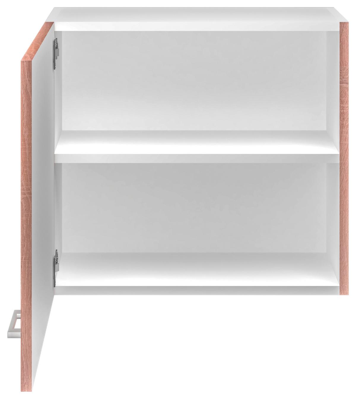 Kuhinjska Zgornja Omarica Samoa, Barva Hrasta - bela/barve aluminija, Konvencionalno, umetna masa/leseni material (60/54,8/32cm) - FlexWell