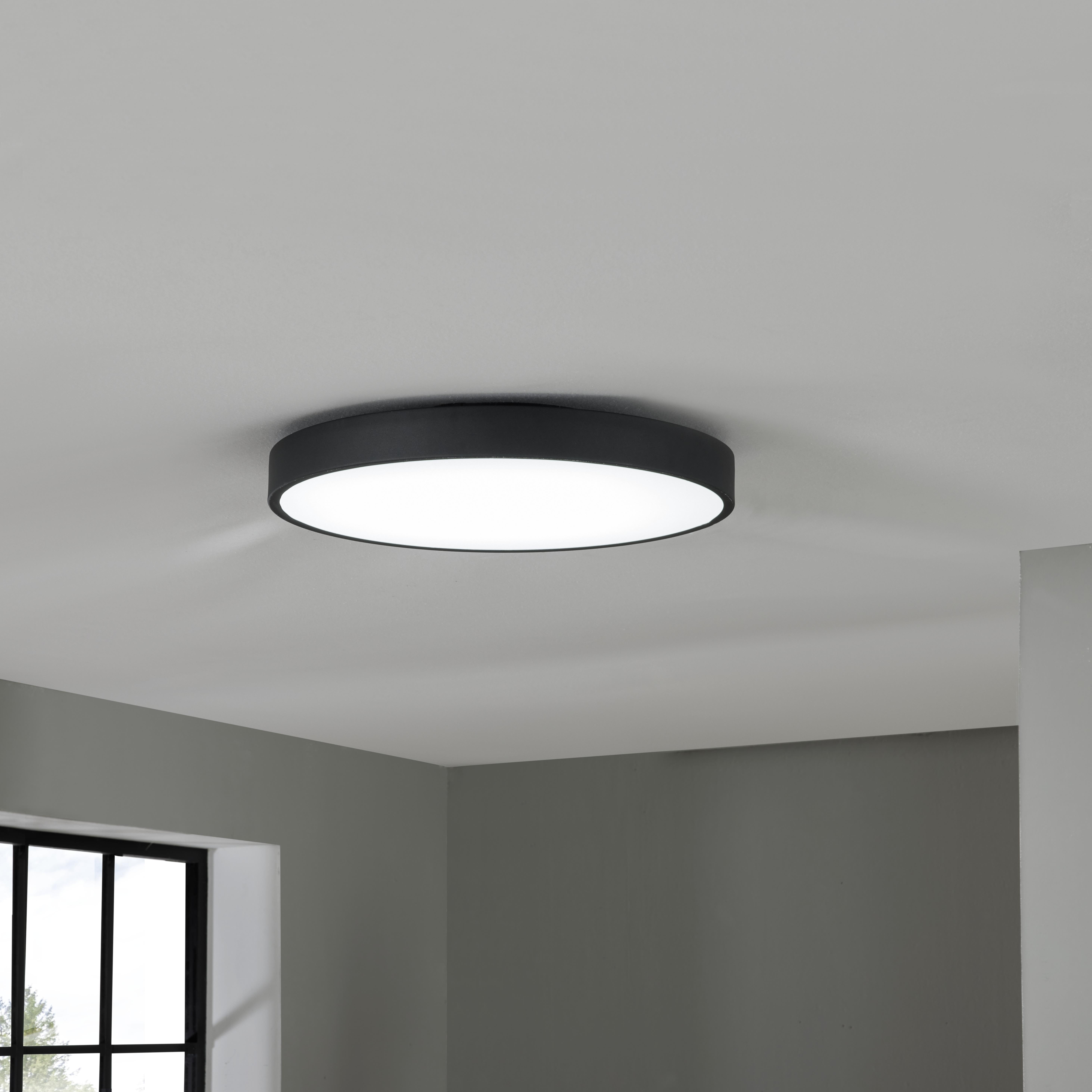 LED-Deckenleuchte Annella max. 24 Watt - Schwarz/Weiß, MODERN, Kunststoff/Metall (50/8,5cm) - Premium Living