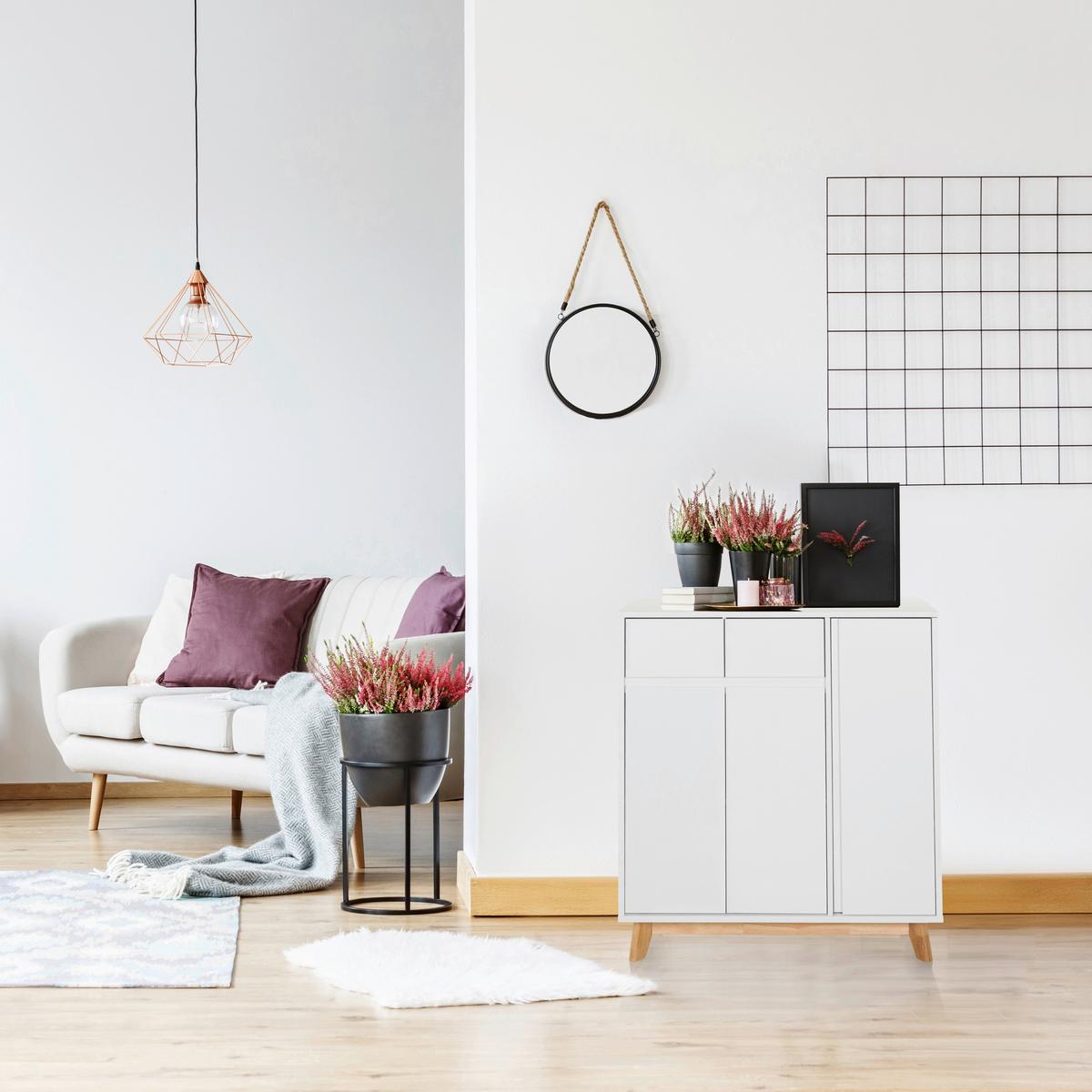 Komoda Estha, Bela - bela, Moderno, leseni material/les (80/85/34cm) - MID.YOU